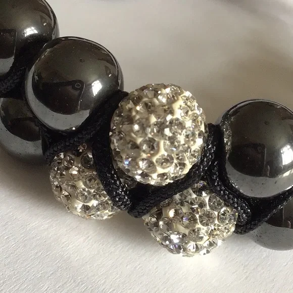 Double Row Rhinestone Beaded Bracelet - Picture 3 of 8